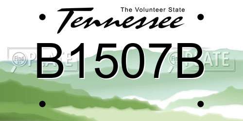 B1507B Tennessee License Plate