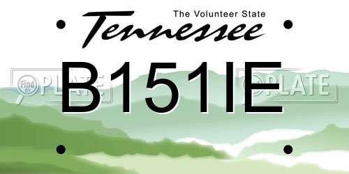 B151IE Tennessee License Plate