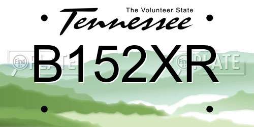 B152XR Tennessee License Plate