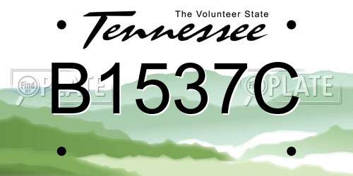 B1537C Tennessee License Plate