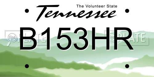 B153HR Tennessee License Plate