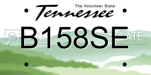 B158SE Tennessee License Plate