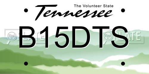 B15DTS Tennessee License Plate