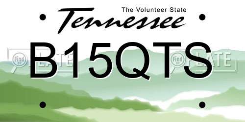 B15QTS Tennessee License Plate