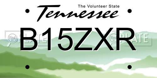 B15ZXR Tennessee License Plate