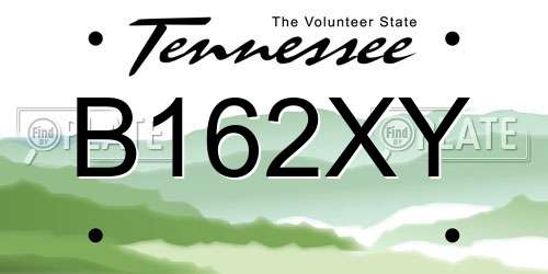 B162XY Tennessee License Plate