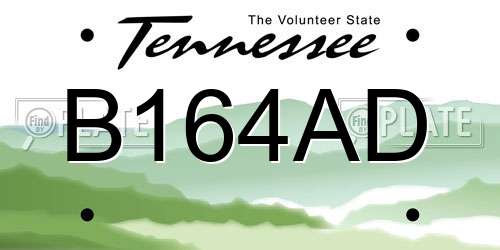 B164AD Tennessee License Plate