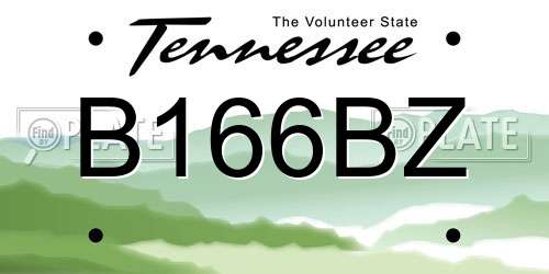 B166BZ Tennessee License Plate