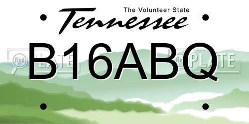 B16ABQ Tennessee License Plate