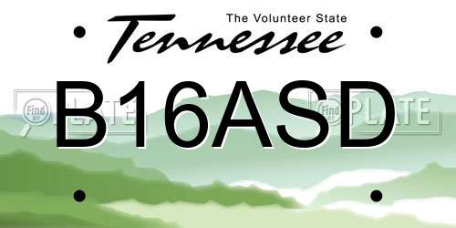 B16ASD Tennessee License Plate