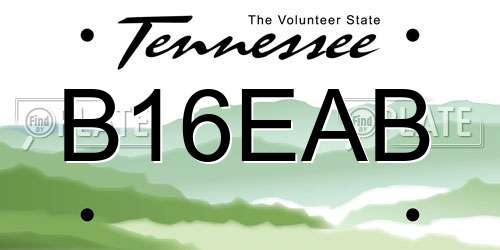 B16EAB Tennessee License Plate