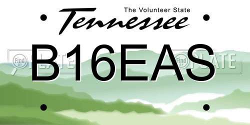 B16EAS Tennessee License Plate