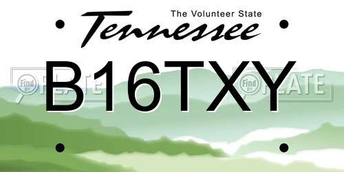 B16TXY Tennessee License Plate