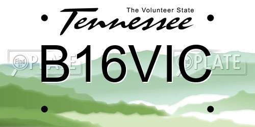 B16VIC Tennessee License Plate