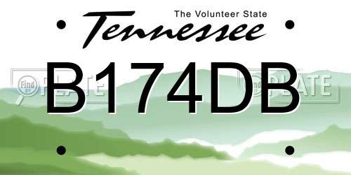 B174DB Tennessee License Plate