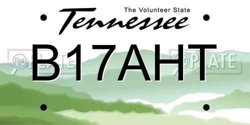 B17AHT Tennessee License Plate