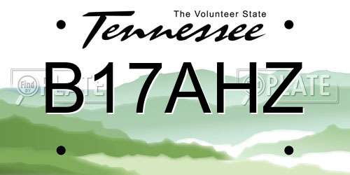 B17AHZ Tennessee License Plate