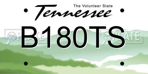 B180TS Tennessee License Plate