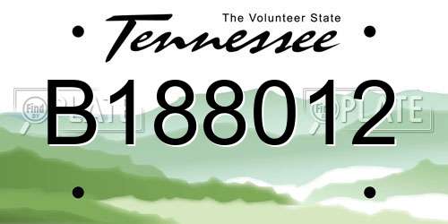 B188012 Tennessee License Plate