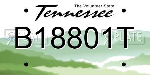 B18801T Tennessee License Plate