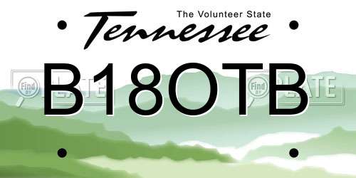 B18OTB Tennessee License Plate