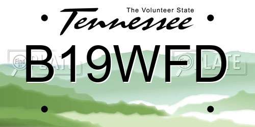 B19WFD Tennessee License Plate