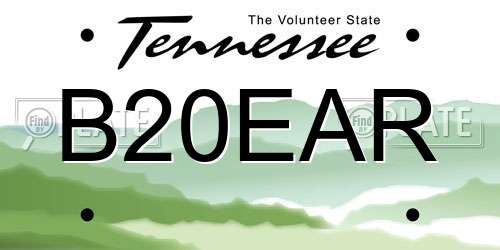 B20EAR Tennessee License Plate