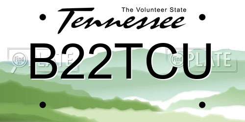 B22TCU Tennessee License Plate