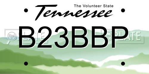 B23BBP Tennessee License Plate