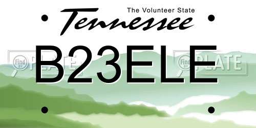 B23ELE Tennessee License Plate