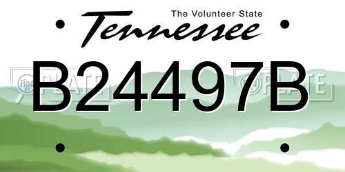B24497B Tennessee License Plate