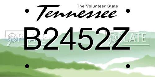 B2452Z Tennessee License Plate