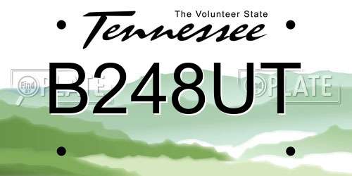 B248UT Tennessee License Plate