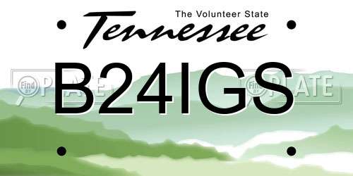 B24IGS Tennessee License Plate