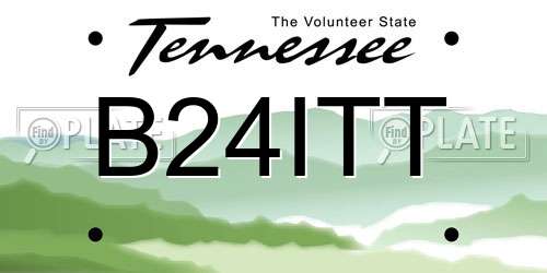 B24ITT Tennessee License Plate