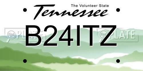 B24ITZ Tennessee License Plate