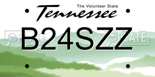 B24SZZ Tennessee License Plate