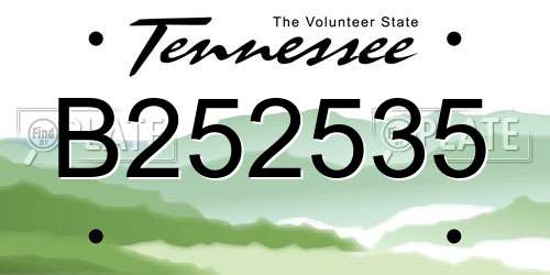B252535 Tennessee License Plate