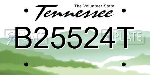 B25524T Tennessee License Plate