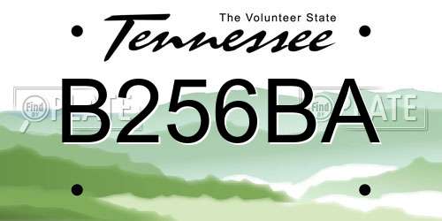 B256BA Tennessee License Plate