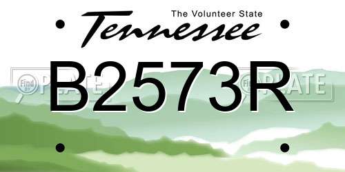 B2573R Tennessee License Plate