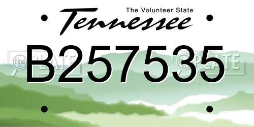 B257535 Tennessee License Plate