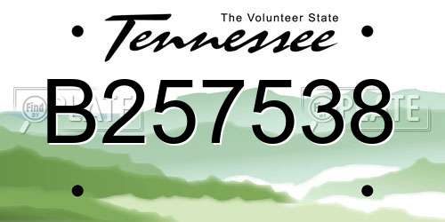 B257538 Tennessee License Plate