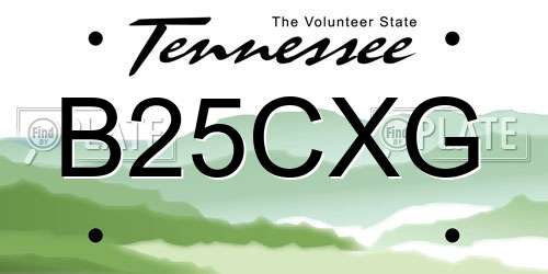 B25CXG Tennessee License Plate
