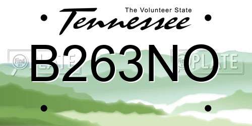 B263NO Tennessee License Plate