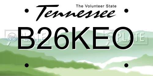 B26KEO Tennessee License Plate