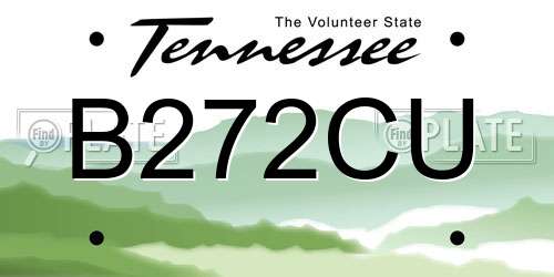 B272CU Tennessee License Plate