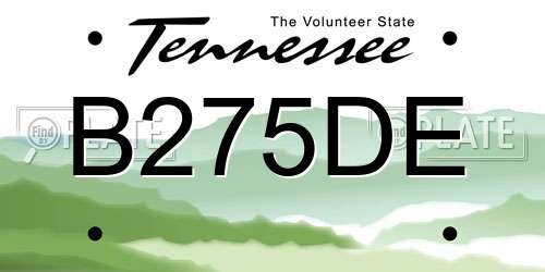 B275DE Tennessee License Plate