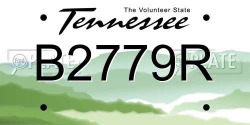 B2779R Tennessee License Plate