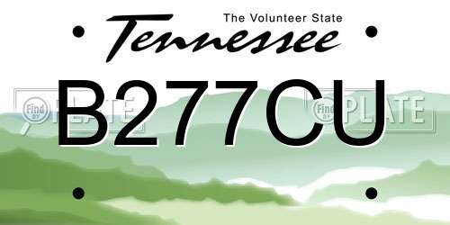 B277CU Tennessee License Plate